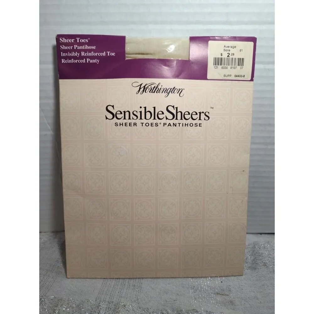 Vintage Worthington‎ JC Penney Sensible Sheers Pantihose Bone 81 Average New
